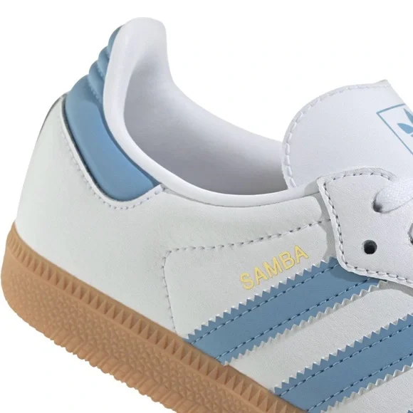 adidas Adidas Samba OG White Blue Gum Sole Sneakers | Youth 7Y / Women’s 8.5 NEW - Picture 7 of 12